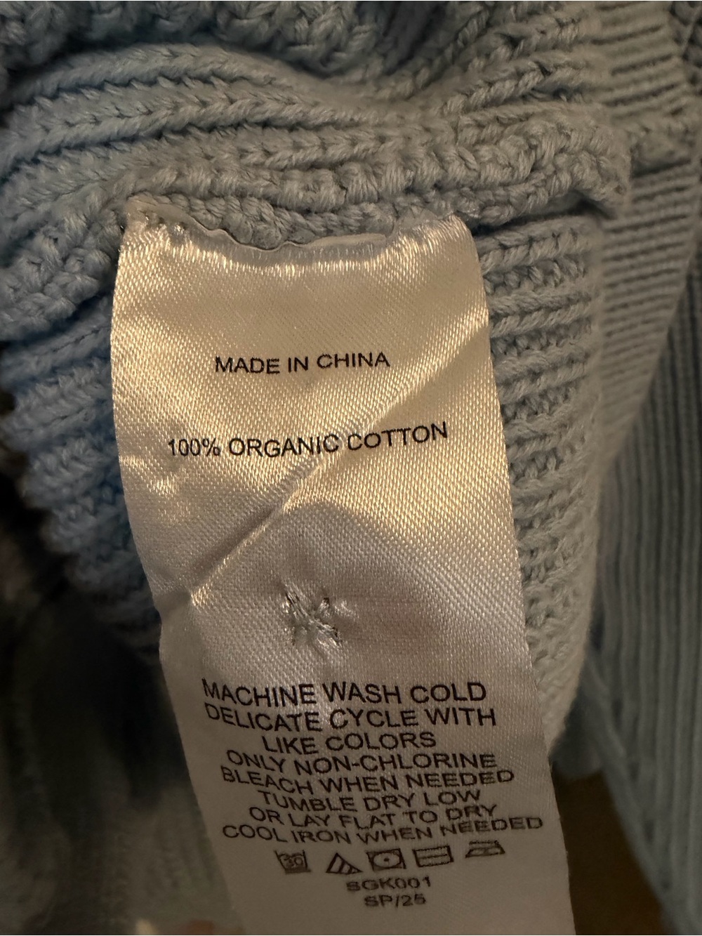Quince 100% Organic Cotton Fisherman Boxy Cropped Cardigan Sky Blue Medium - Picture 7 of 7